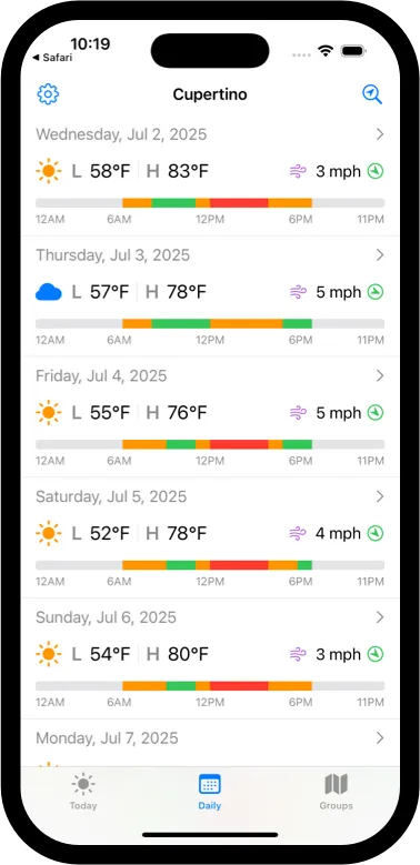 Daily Forecast Screenshot