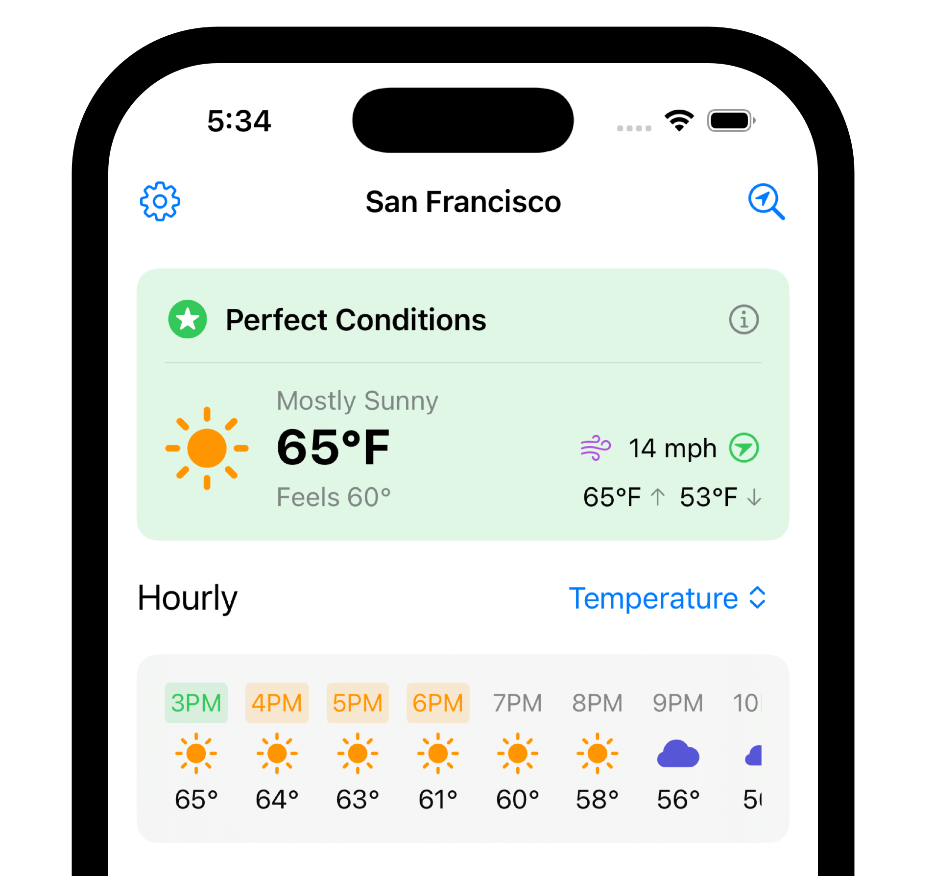 Apollo Weather app on iPhone